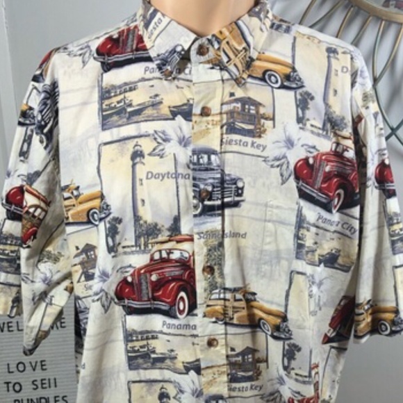 Arbor Bay Men’s Vacation Cruise Vintage Cars - 2X - Picture 1 of 16